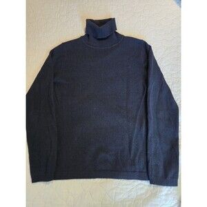 Garnet Hill Sweater Womens Small Black Turtleneck 100% Cashmere Pullover Knit